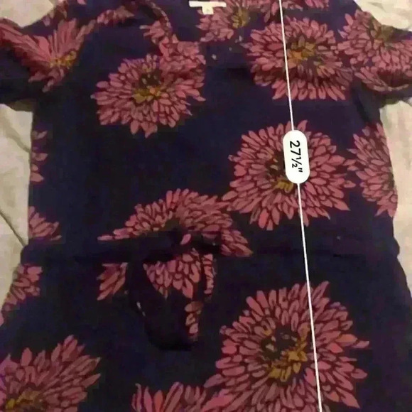 Banana Republic Floral Drawstring Waist Tunic Blouse Size Medium - Picture 5 of 5